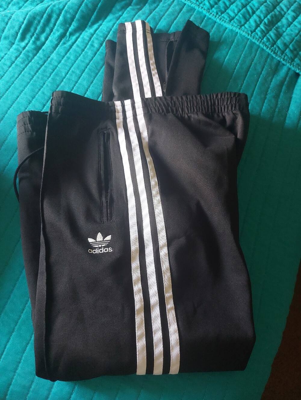 adidas Black Joggers with White Three-Stripes